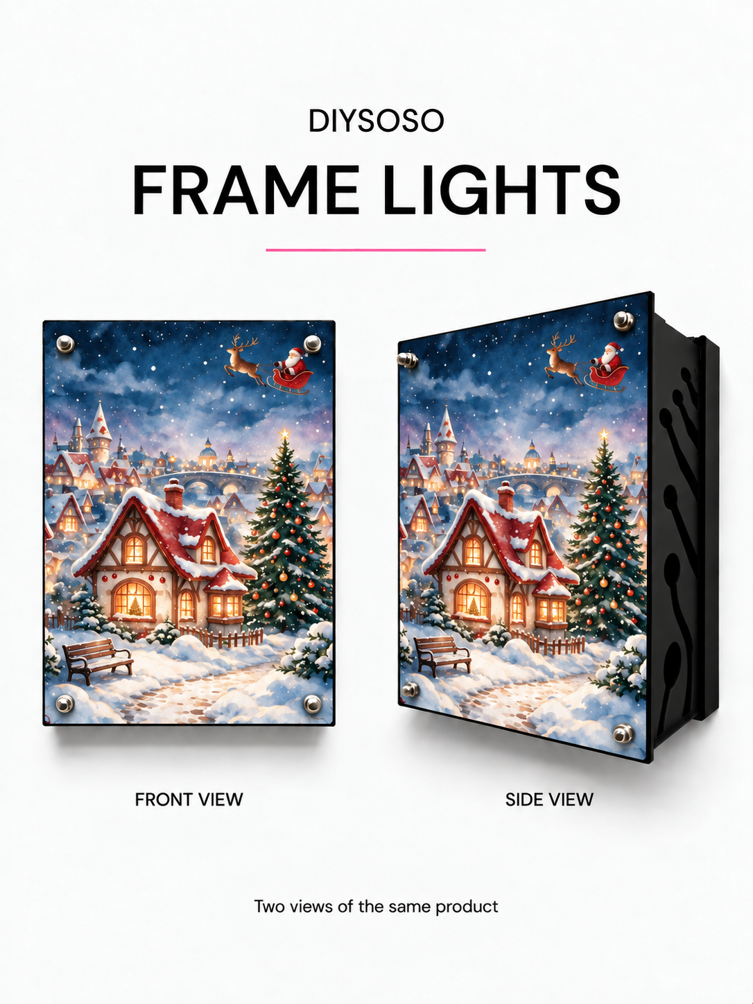 DIYSOSO FRAME LIGHTS Christmas Village — christmas-village-front-side