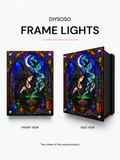 DIYSOSO FRAME LIGHTS H-008 — witch-eagle-front-side. Printed witch front artwork with eagle projection.