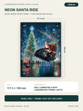 Neon Santa Ride ready-made front panel, 117.3 x 159 mm with four mounting holes; panel only, for DIYSOSO Frame Lights.